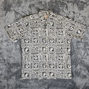 Vintage Reyn Spooner Hawaiian Button Down Shirt Size Large Pineapple Fish
